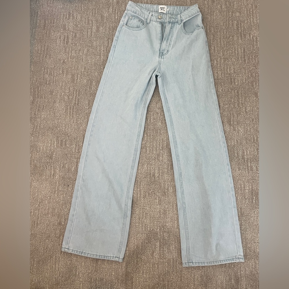 PRINCESS POLLY:Wide leg, light wash jeans
